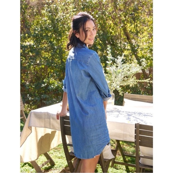 Frank & Eileen Mary Mini Shirtdress Distressed Vintage Wash Denim XXS EUC - Picture 11 of 12